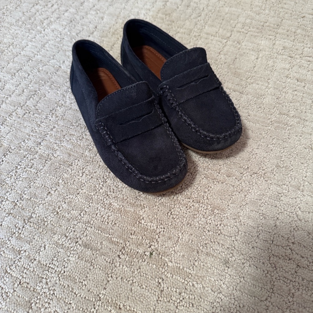 Zara Kids Navy Suede Loafers Size 13
